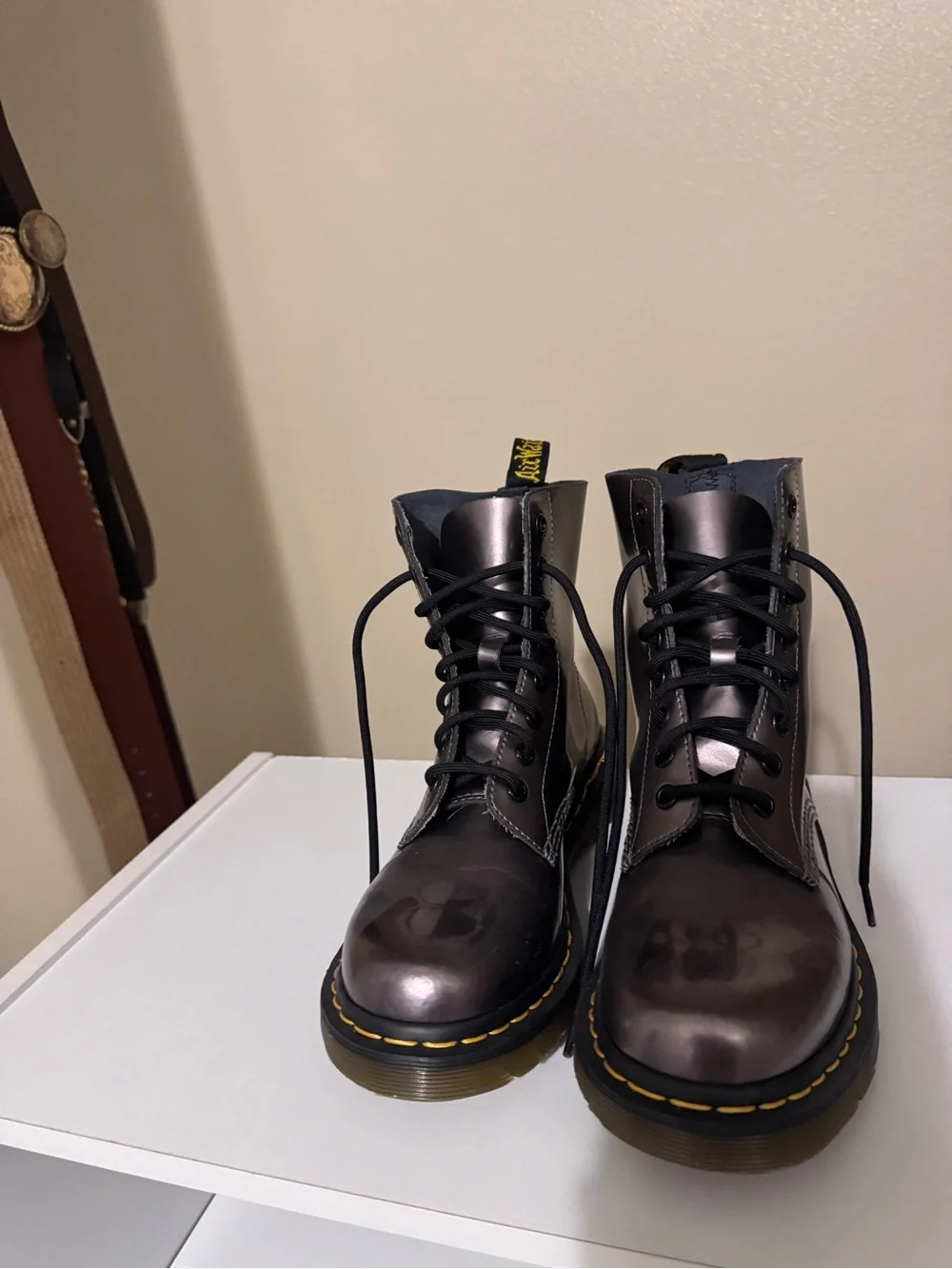 Dr. Martens metallic boots